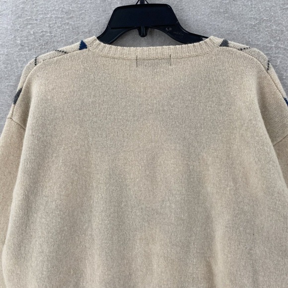 VTG RR Casuals Sweater Mens XL Brown Blue Green Argyle 100% Lambs Wool - Picture 9 of 12